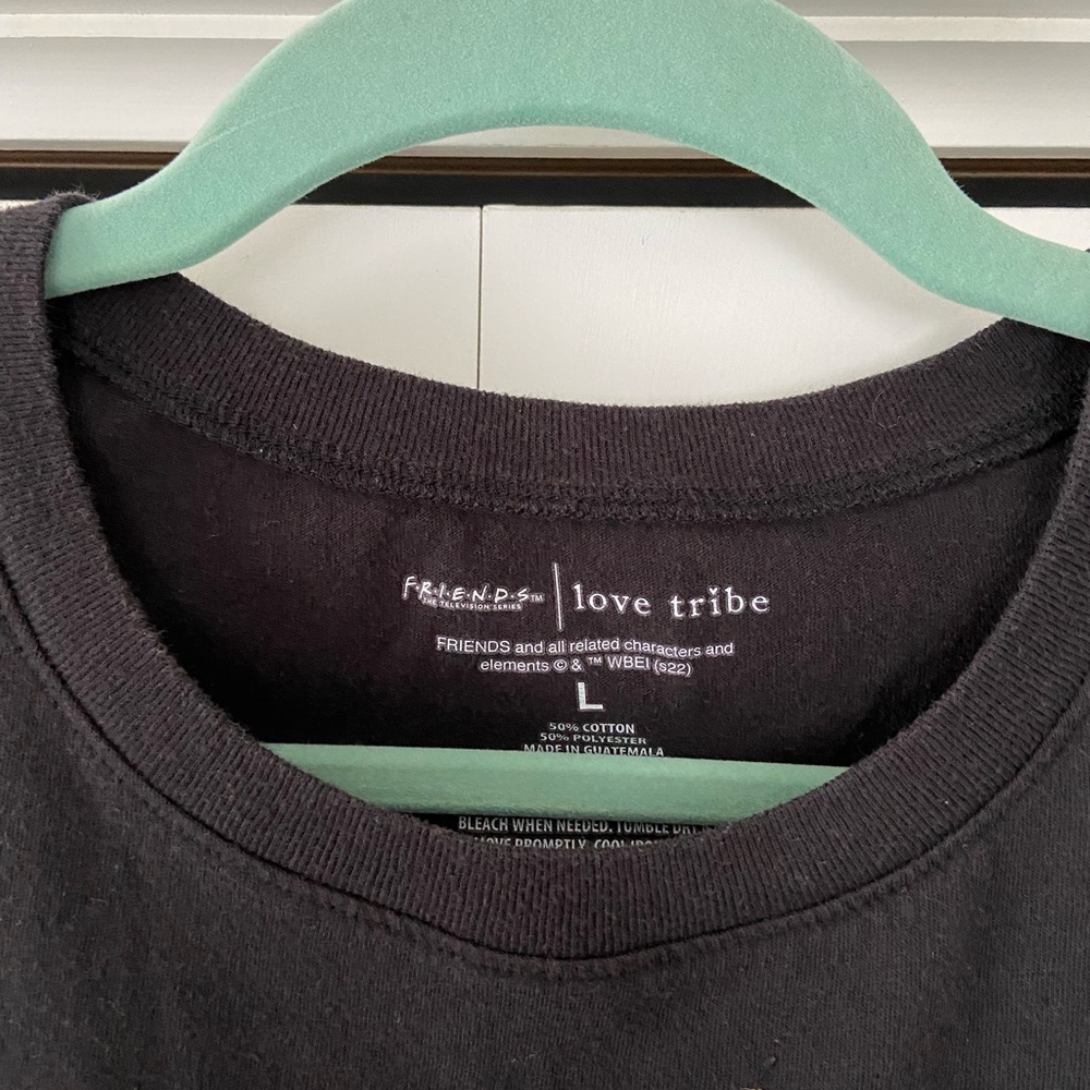 Love Tribe Friends Graphic Crop Tee - Black - Large - Picture 3 of 3